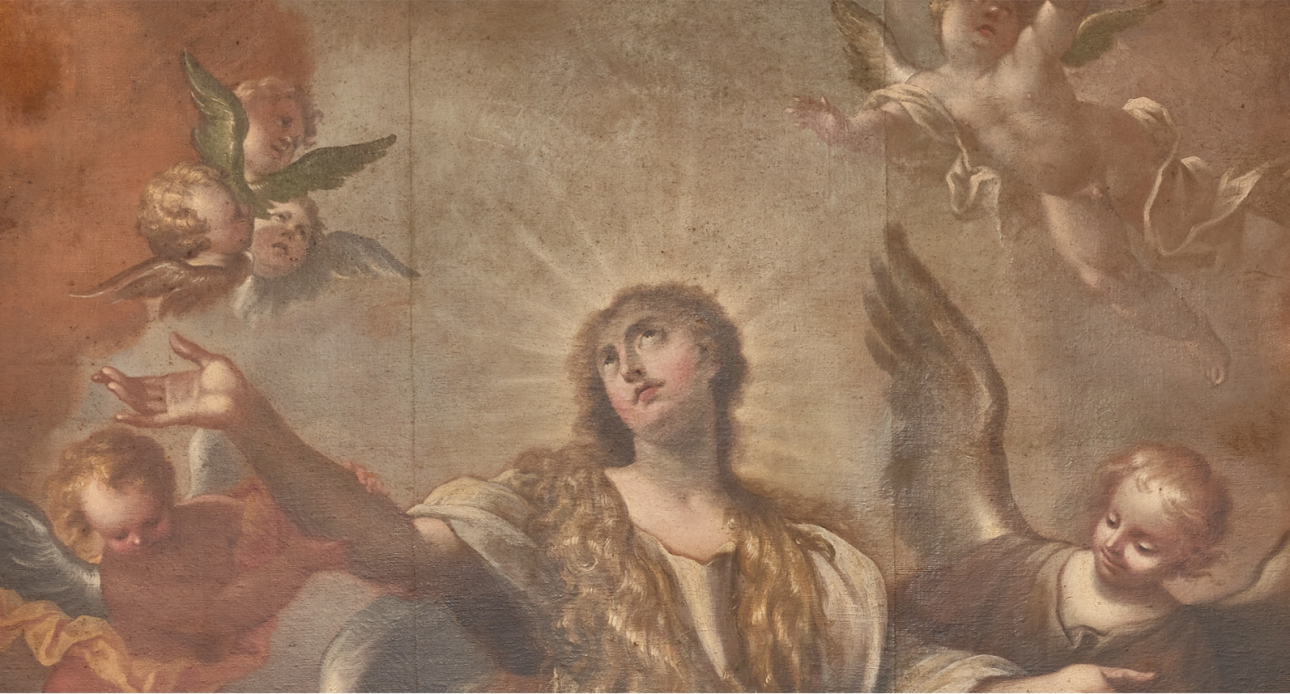 L’affresco e la tela della Maddalena in gloria sull’abitato di Laigueglia